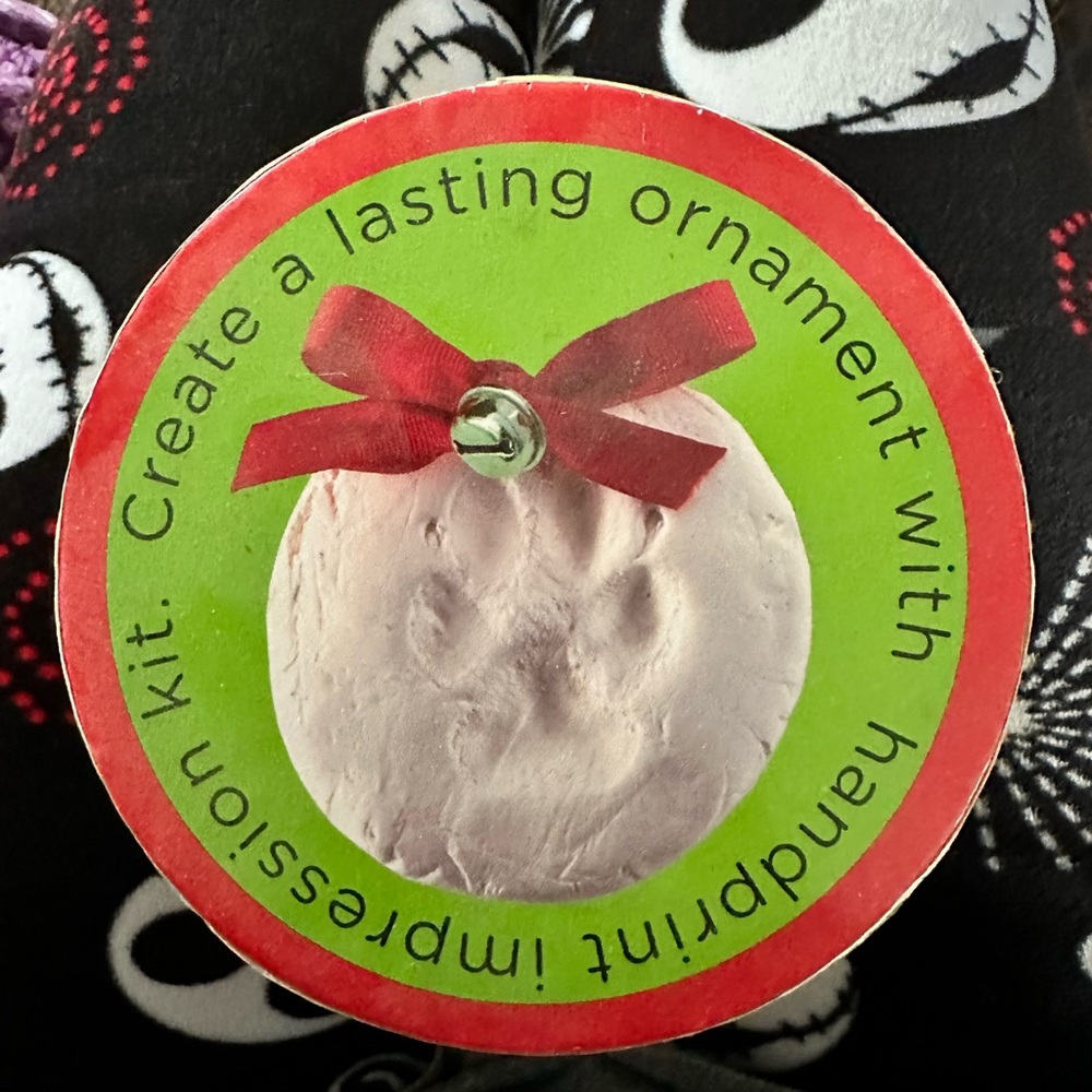 Mud Pie Paw Print Impression Ornament Kit Red Green Holiday DIY Craft